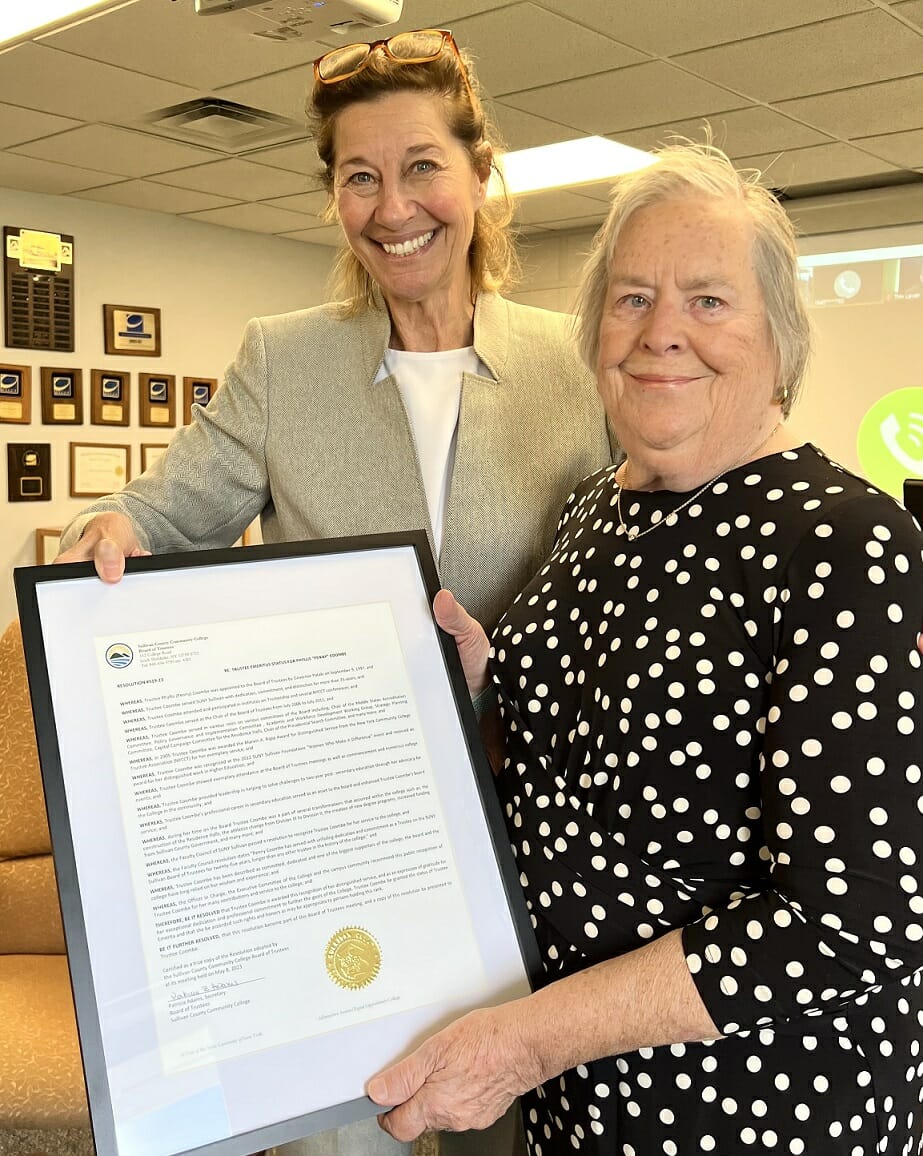 Longtime SUNY Sullivan Trustee Phyllis "Penny" Coombe Awarded Trustee ...